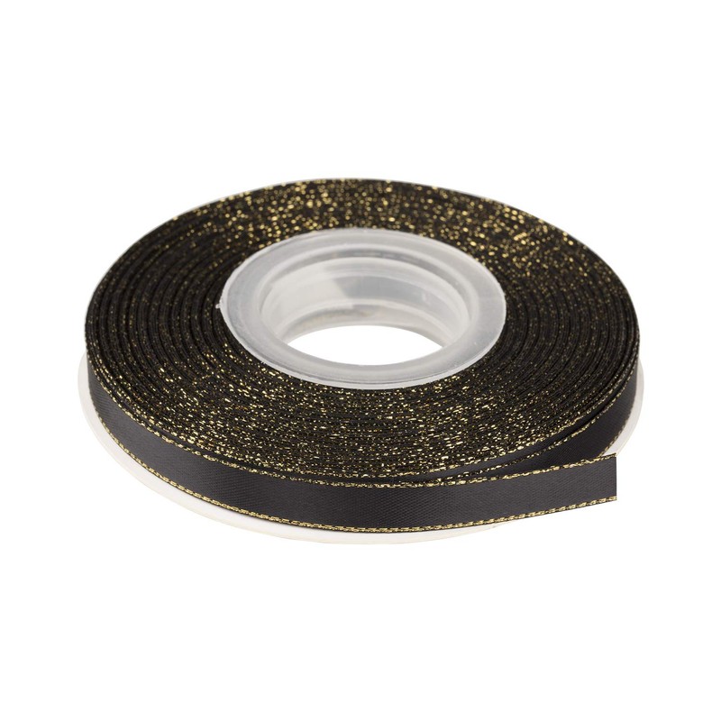IDECORRIBBONS Width 0.4 inch (9 mm) Double-sided Satin Gold Edge