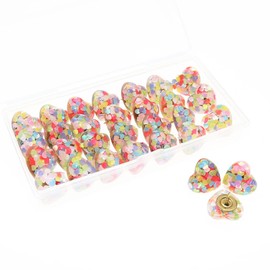 BITEYI Heart Sequin Pins, Pack of 30 Cute Heart Amber Thumbtacks, Decorative Push Pins for Photos, Walls, Cards, Notice Board, Cork Boards (Colour)