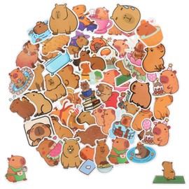 100pcs Capybara Stickers Cute Animal Pet Stickers Waterproof Cartoon Vinyl Decals Kawaii Stickers Party Favors & Gifts for Boy Girl Adults Water Bottle Laptop Luggage Phone Snowboard Guitar Scrapbook