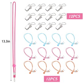 XoeLLe Pack of 12 Cross Stitch Side Clip Embroidery for Beginners, Set Stretch Clip for Cross Stitch, Universal Fabric Holder, Fixed Cross Stitch Frame, Adjustable Colour Buckle, Elastic Mask Straps