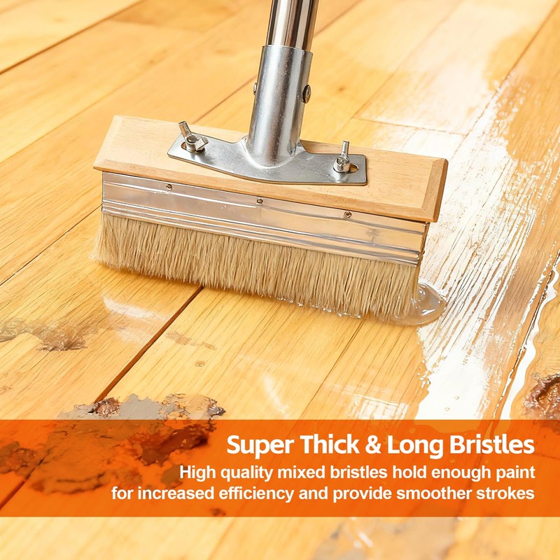 Deck Stain Brush Applicator with 60" Long Handle, 7” Wide