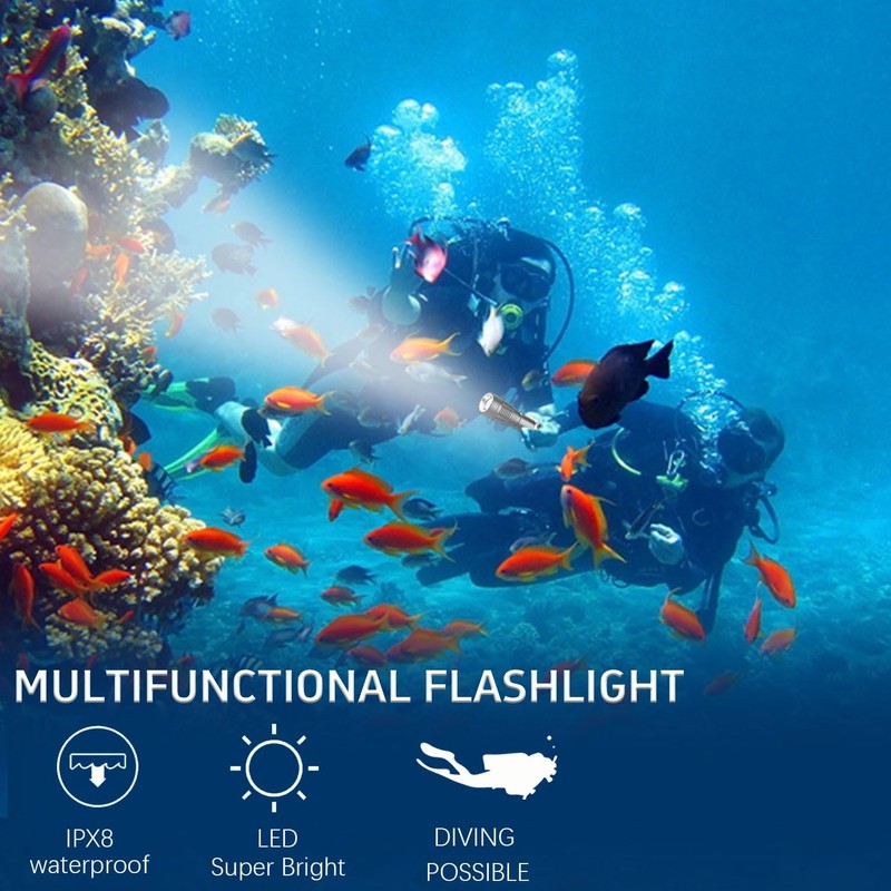 LIAISIMI Diving Torch Professional Bright Waterproof Safety Underwater Lamp 3