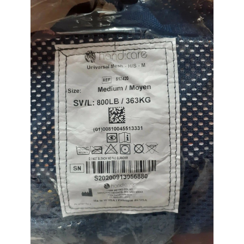 Handicare New Handicare Universal Sling Mesh MAX 363 kg /800