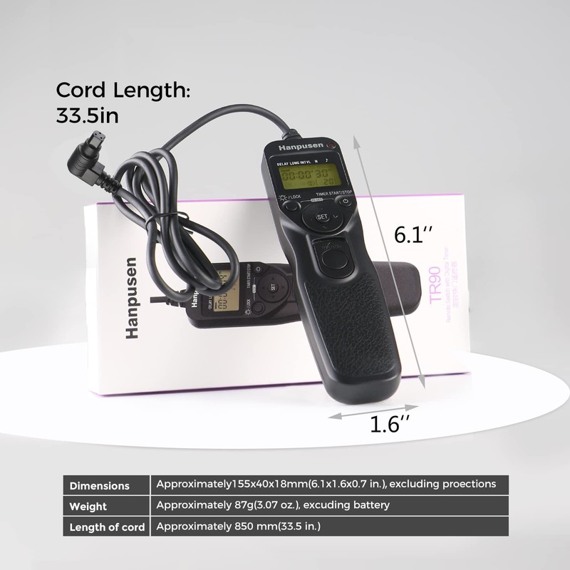 AODELAN Camera Shutter Remote Control, Shutter Timer Remote Release Control
