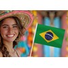 25 Pack Brazil Handheld Small Flag,Mini Brazilian Hand Held Miniature
