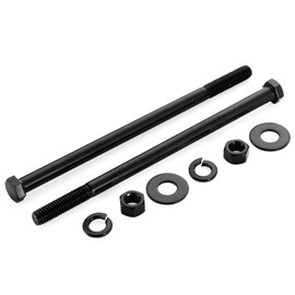 1/2-13 x 7 Hex Head Screws Bolts, Nuts, Flat & Lock Washers, Partially Threaded, Stainless Steel 18-8, Black Oxide Finish, 2 Sets