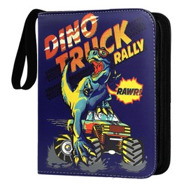 Card Holder for Yoto Cards 120 Cards Capacity Card Case Organizer Boys Girls Card Binder for Yoto Player and Yoto Mini Cards Storage, Blue Dino