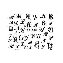 Generic Music Note Poker Art Latin English Letter Water Transfer Nail Stickers Xf1288 Nail Wraps Art Stickers Manicure Supplies for Women for Home Nails Full Long Lasting Easy Apply and Remove