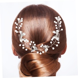 Baluue Rhinestones Floral Hair Comb Bridal Headpiece Elegant Accessory for Wedding Parties Photography Dazzling Design Double Comb for
