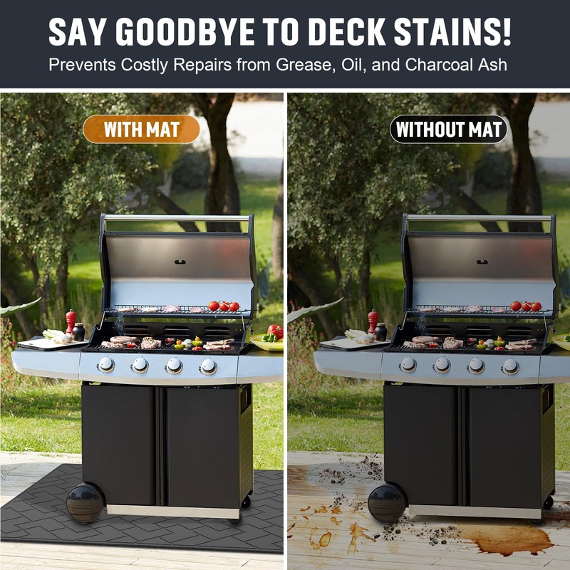 66" x 49" Heavy Duty Grill Mat for Outdoor Grill,