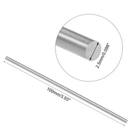 sourcing map Round Steel Rod 2.5 mm HSS Lathe Bar Material Tool 100 mm Long for Shaft Gear Drill Rotating Miniature Axis Cylinder Pin DIY Craft Tool Pack of 10