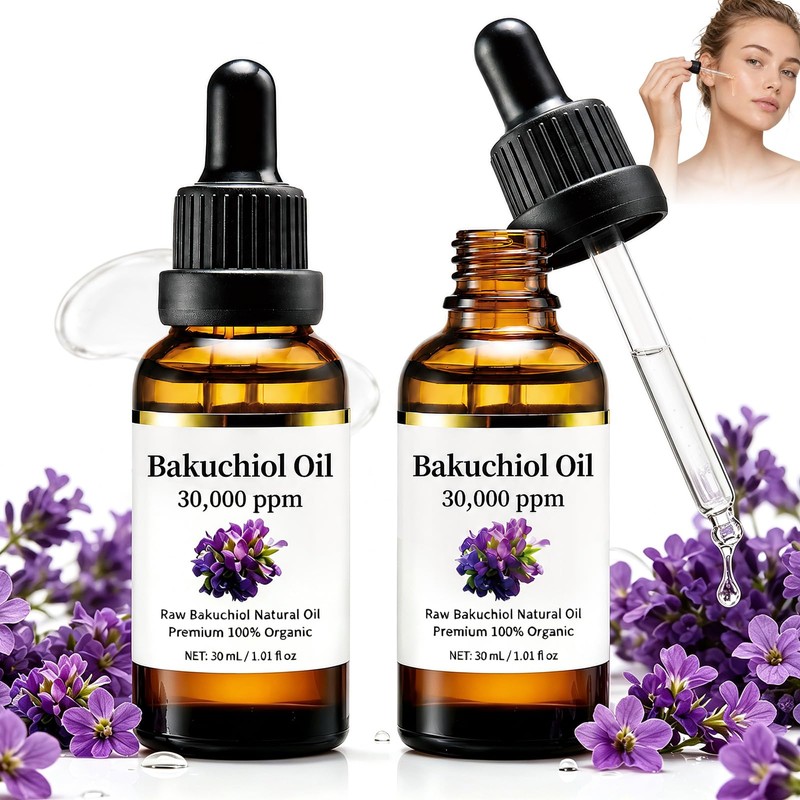 2PCS Aceite de Bakuchiol 30,000 PPM, Sérum Facial