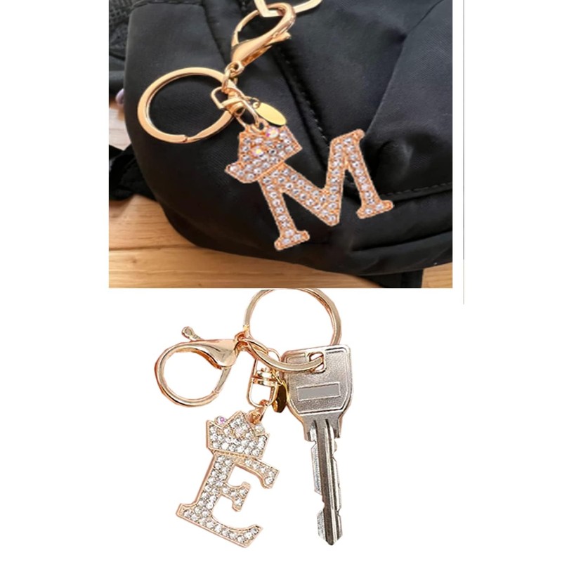 YINKE Initial Key Chain, Women's, Men's, Cute, Gift, Accessory, Charm