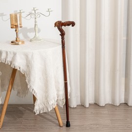 Hand Carved Wooden Walking Cane with Ergonomic Handle and Rubber Tip for Men and Women - Fashionable Unique Walking Stick for Seniors - 37 inch (Eagle)