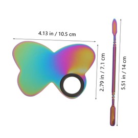 FRCOLOR Butterfly Eyeshadow Palette 1 Set Makeup Mixing Tray Cosmetic Spatula for Artistic Nail