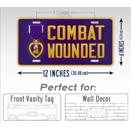 SignsAndTagsOnline.com Purple Heart Combat Wounded License Plate Veteran Military Auto Tag ServiceMedal