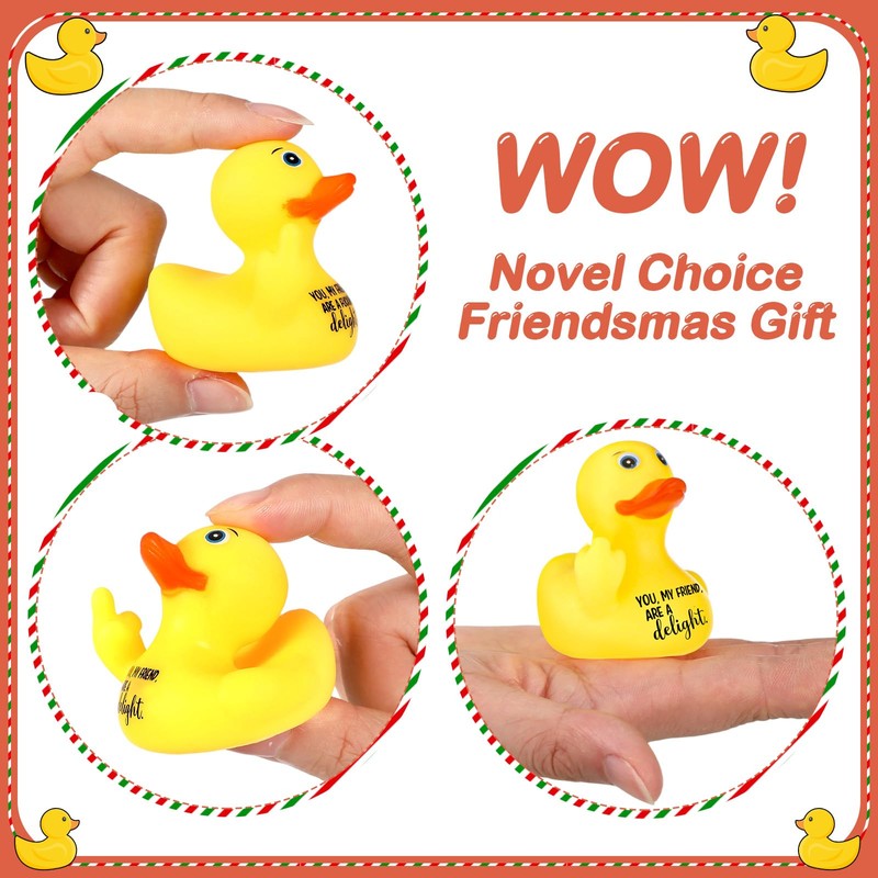 Jenaai 30 Pcs Funny Finger Rubber Ducks Bulk Friends Gift