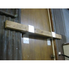 Security Door Reinforcement Drop Open Bar Holder Aluminum Barricade Lock Brackets 2 Pcs Fits 2x4 Boards 4" Wide 1 Pair 5" Distance Outswing Stopper Jammer for Home, Business, Shed, Gate, See-Safe