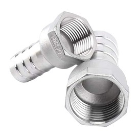 Beduan Stainless Steel 1-1/4" Hose Barb to 1" Female Home Brew Water Air Fuel Gas