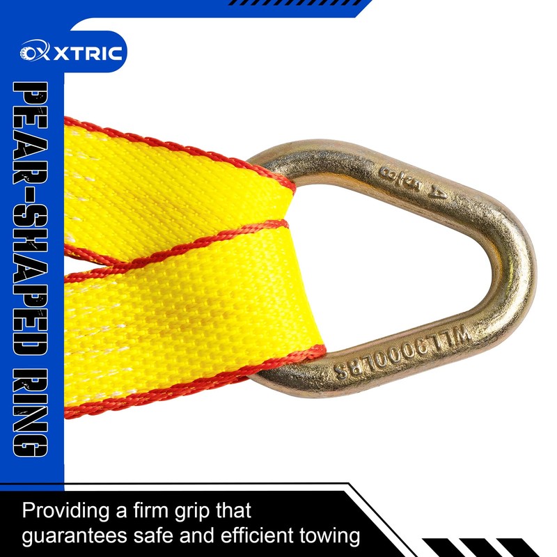 OXXTRIC V-Bridle Strap,2" x 4' Heavy Duty Tow Strap,D Ring