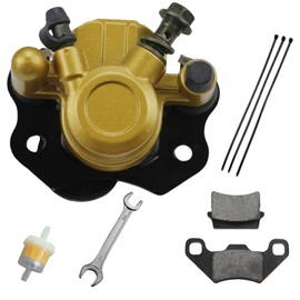 HAUERTZX Brake Caliper and Pads for 110cc 125cc 150cc 200cc 250cc 196cc 6.5HP Coleman kt196 yerf dog gx150 Kandi Baja RTK200 Go Kart Roketa Sunl Kazuma Dune Buggy Taotao Chinese ATV Quad Golden