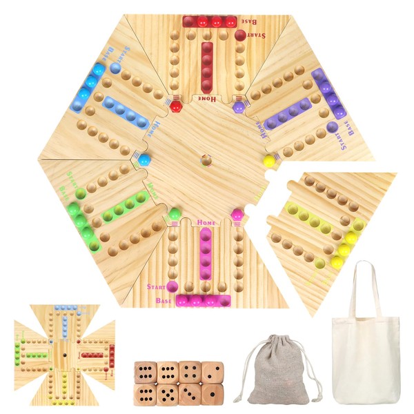 glowsky Original Marble Game, 18" Detachable Wooden Fast Track Board