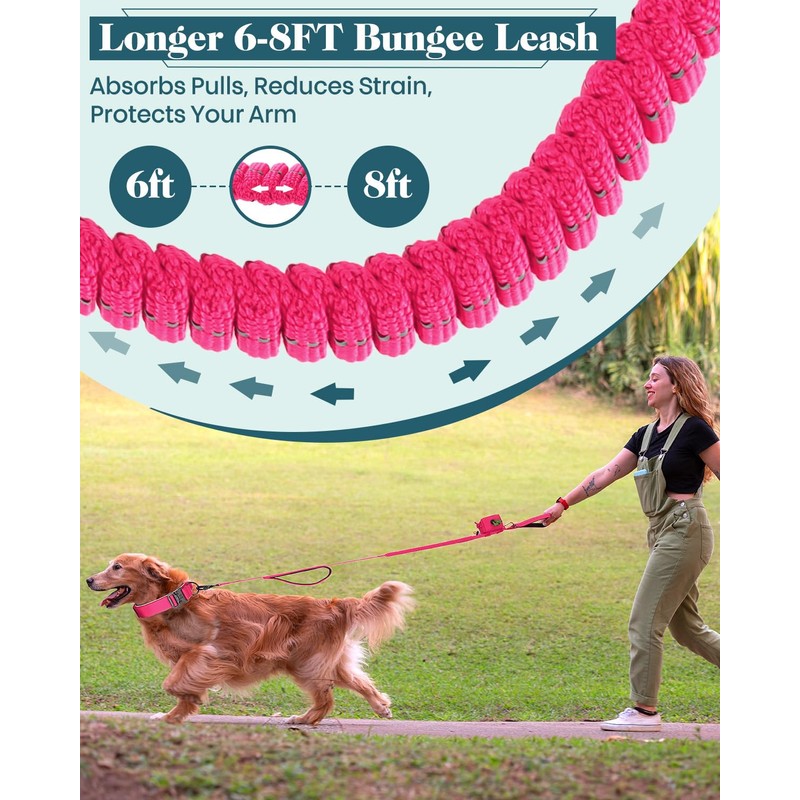 2025 Upgraded 6-8 FT Heavy Duty Dog Leash for Medium