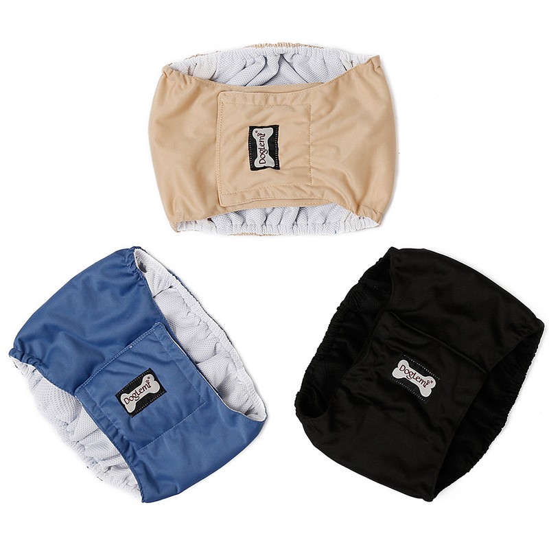 3Pcs Washable Male Dog Belly Band Wrap Waterproof Pet Diaper