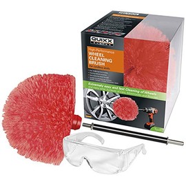 Quixx QWCB1 Wheel Cleaning Brush, Suitable for Cordless Drills and all Wheel Rims Surfaces, Cleans without Scratching the Car Motorcycles and Bicycles Wheels and Rim-bed
