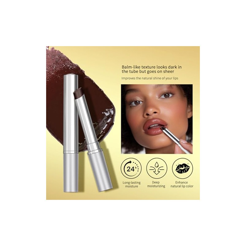 2PCS Hydrating Honey Lipstick，Sheer Tinted Lip Balm for All Skin