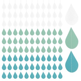 AUEAR, Raindrop Garland Blue Paper Hanging Raindrop for Decor (24 Pack)