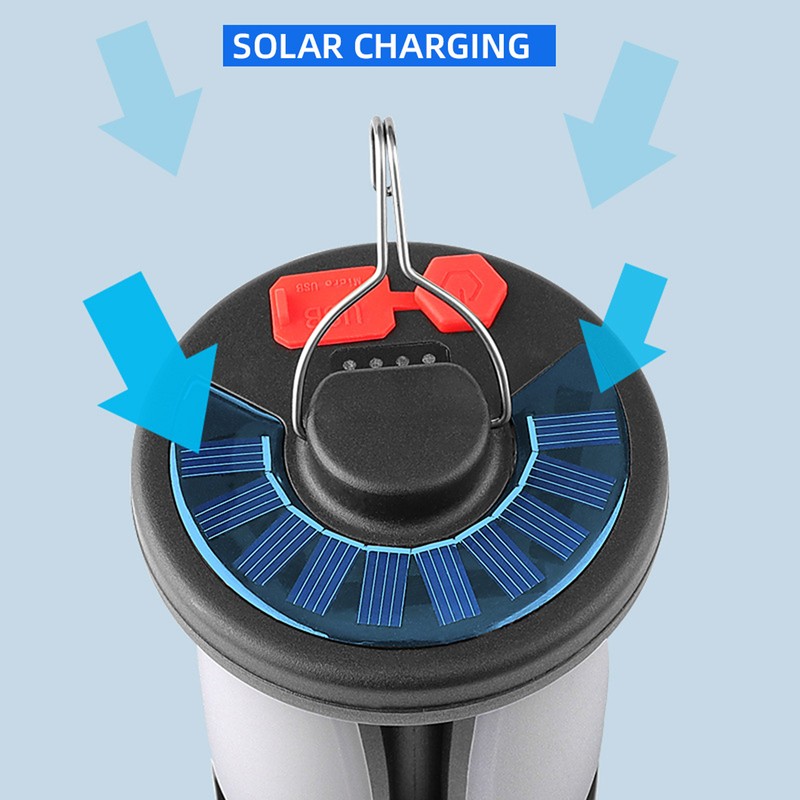 Solar Campsite Lantern 3-Leaf LED Camping Light Foldable Outdoor Emergency