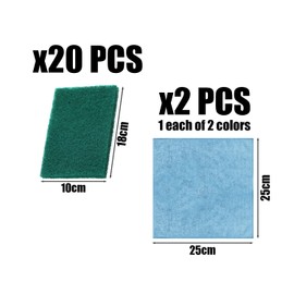 CWPFVQA Pack of 20 Sponge Cleaning Brushes and 2 Cleaning Cloths, Kitchenware Cloths, Absorbent Cleaning Cloths, Reusable Cleaning Tools, Scratch-Resistant Sponge Cleaning Brushes