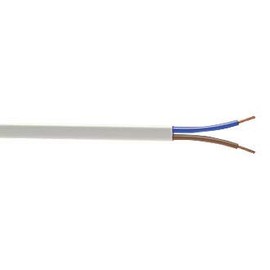 2 Core Round White Flex Flexible Cable 0.75 MM - 1 metre Cut Length