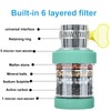Faucet Water Filter 6 Layer Splash Guard Universal Removable Activated