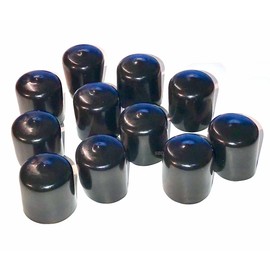 SBDs (Pack of 10): 3/4" Round Black Vinyl Flexible End Cap, Pipe Post Tubing Rod Cover 0.75 Inch for Black Rubber Plastic Tube Hub Caps Tubing Post (Flexible Vinyl Push-On)