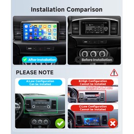 10.1 Inch Car Radio Stereo for Mitsubishi Lancer 2008 2009 2010 2011-2017, Rimoody Android 13 Car Stereo Touch Screen GPS Navigation Mirror Link WiFi Bluetooth FM Radio EQ USB Backup Camera