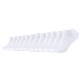 Camano Trainer Socks Men Women 39-42 43-46 47-49 CA-Soft Organic Cotton Pack of 12 without Elastic Waistband Black Grey Blue White, Size: 47-49, Colour: White (1000)