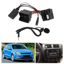 Microphone Adapter Auxiliary Audio Wire, Car Bluetooth AUX Module, 59 Inch Microphone Adapter Auxiliary Cable, DC12V Auxiliary Audio Cable with Microphone, Hands-Free Stereo Aux In Adapter Device for