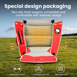 XMT Extra Wide Armrests Portable Folding Chair with Cup Holder Cooler Bag Heavy Duty 600D Oxford Fabric Supports 450lbs Compact Foldable Camping Chair for Outdoor Beach Picnic Sports