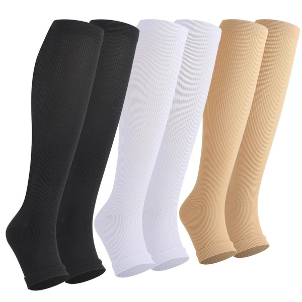 3 Pairs of Women's Compression Stockings, Support Knee Stockings, Compression