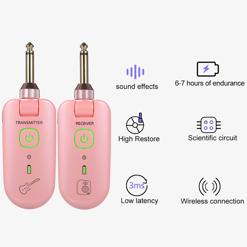 double W3 Portable UHF Wireless Guitar Transmitter and Receiver Set