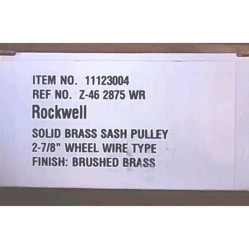 Rockwell Solid Brass Sash Pulley 2-7/8"