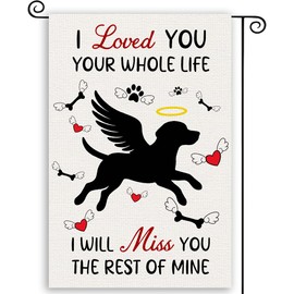 Dog Memorial Garden Flag 12x18 Inch Double Sided Pet Remembrance Bereavement Yard Sign for Outdoor