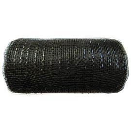 6 inch x 30 feet(10 Yards)-YYCRAFT Metallic Deco Poly Mesh Ribbon(Black)