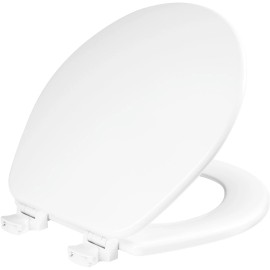 Church 540EC 000 Enameled Wood Toilet Seat with Cover, Round Closed Front, White
