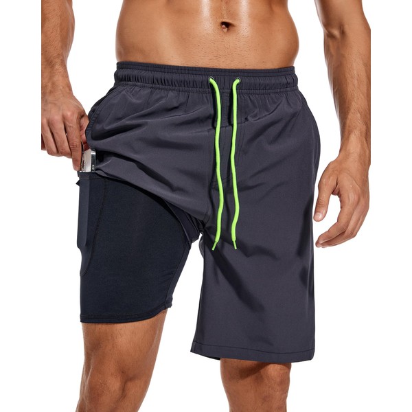 difficort Mens Swim Trunks Quick Dry Bathing Suit 9 inch
