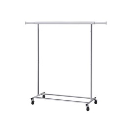 SONGMICS Clothes Rack with Extendable Hanging Rail on Wheels - Color: Chrome Plated Silver