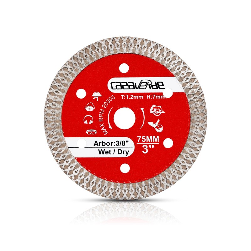 Casaverde 2 Pcs/Lot 75mm Ceramic Tile Cutting Blade,3" x Arbor