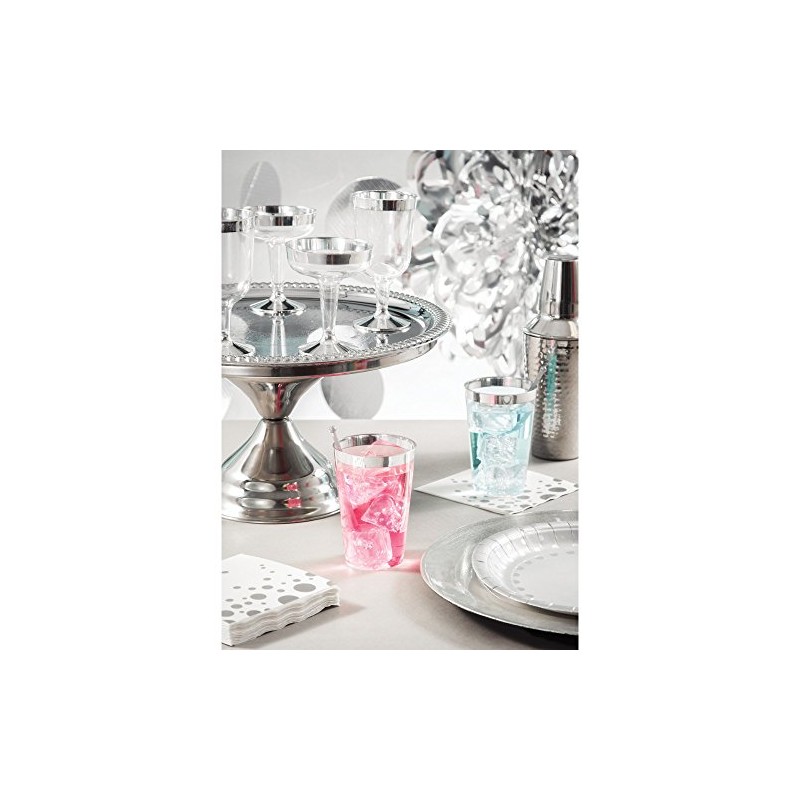 Creative Converting Disposable Sparkle and Shine Silver Plate, Party Supplies,